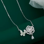 925 Sterling Silver Floral Pendant Necklace for Women | Elegant Minimal Silver Pendant | Gift for Her | Everyday Silver Jewelry