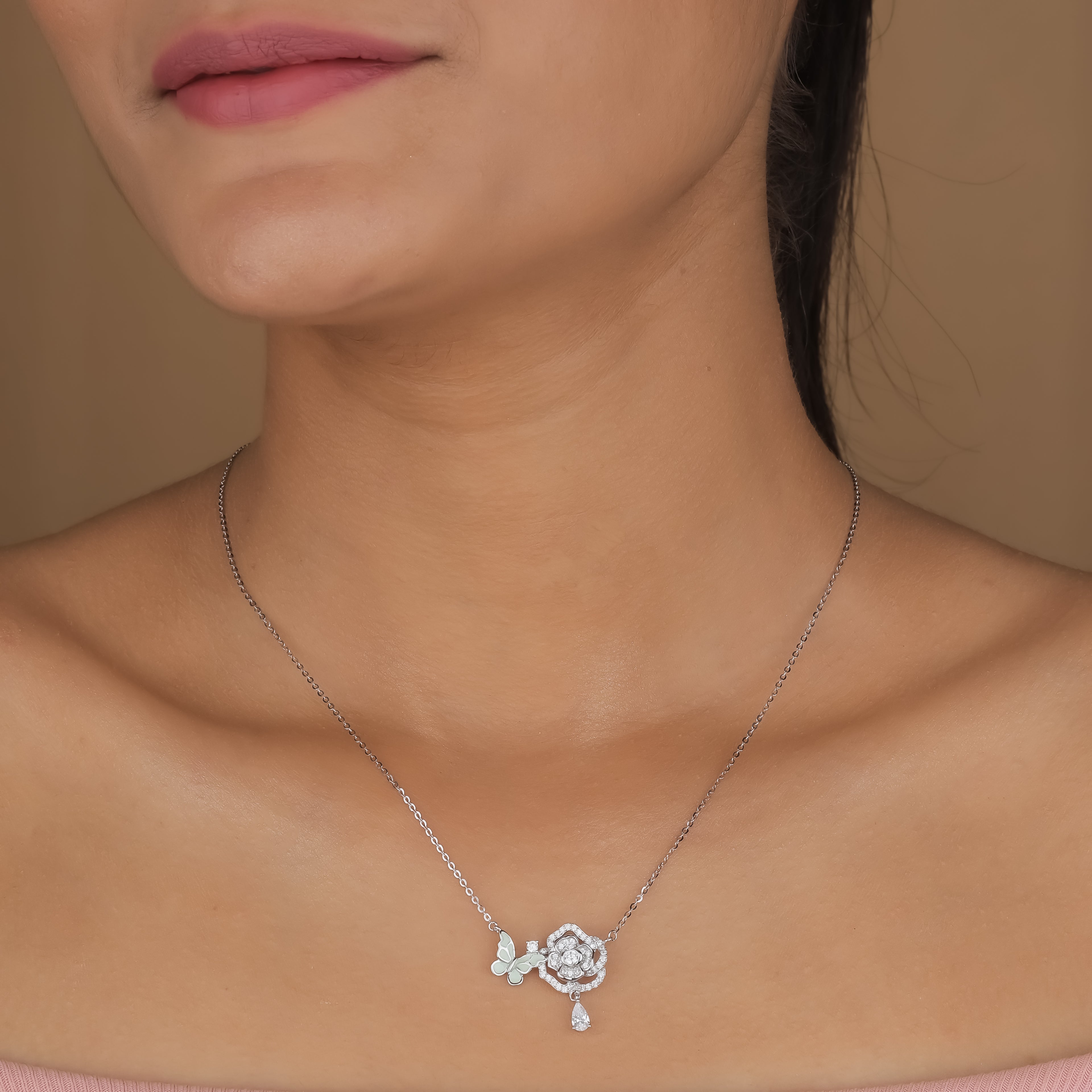 925 Sterling Silver Floral Pendant Necklace for Women | Elegant Minimal Silver Pendant | Gift for Her | Everyday Silver Jewelry